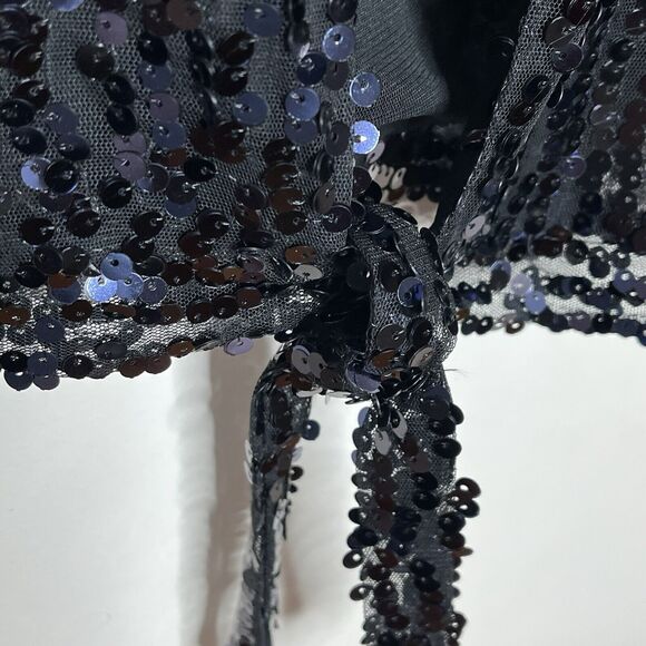 Chicos Travelers Collection Sequin Ginger Jacket Black Womens Small 0 - Picture 3 of 7